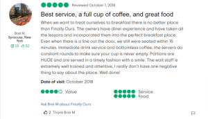 Read more about the article Best service, a full cup of coffee, and great food