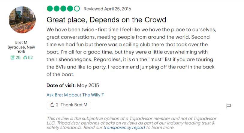 Read more about the article Great place, Depends on the Crowd